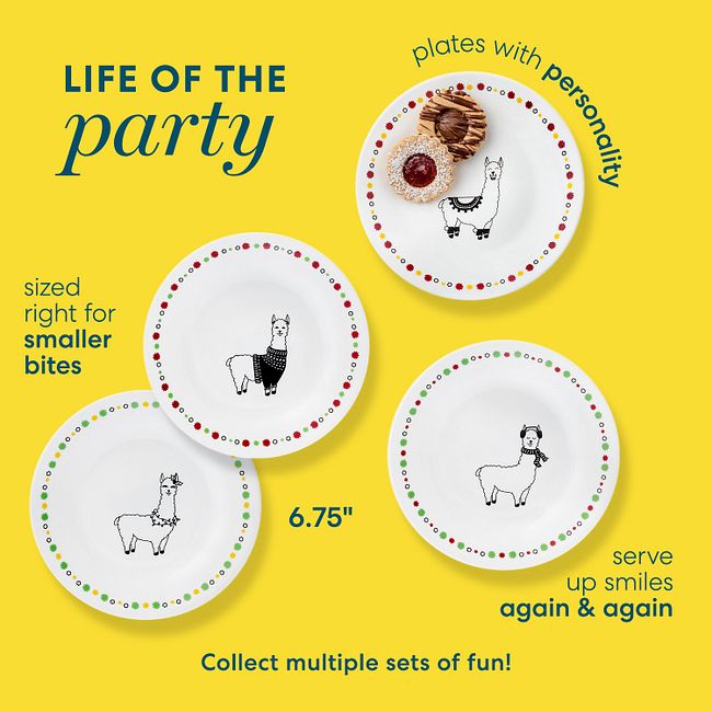 Falalala Llama 6.75" Appetizer Plates, 8-pack