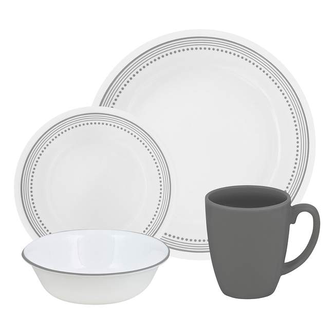 Livingware Mystic Gray 16-pc Dinnerware Set