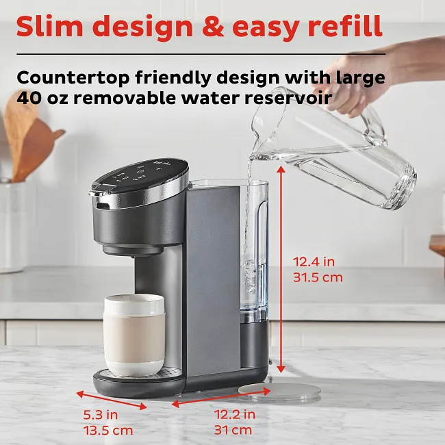 Instant Solo Single Serve Coffee Maker, From the Makers of Pot, K-Cup Pod  Compatible Brewer, Includes Reusable & Bold Setting, Brew 8 to 12oz., 40oz.