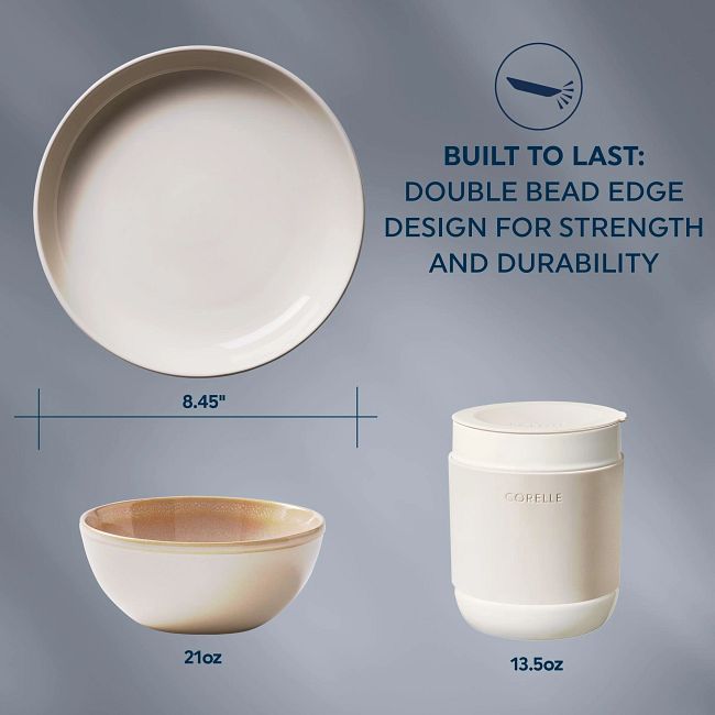Stoneware 10-piece Dinnerware Set, Service for 4, Oatmeal