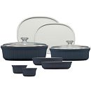 French Colors 10-piece Oval Bakeware Set, Navy