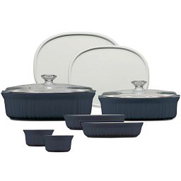 French Colors 10-pc Oval Bakeware Set, Navy