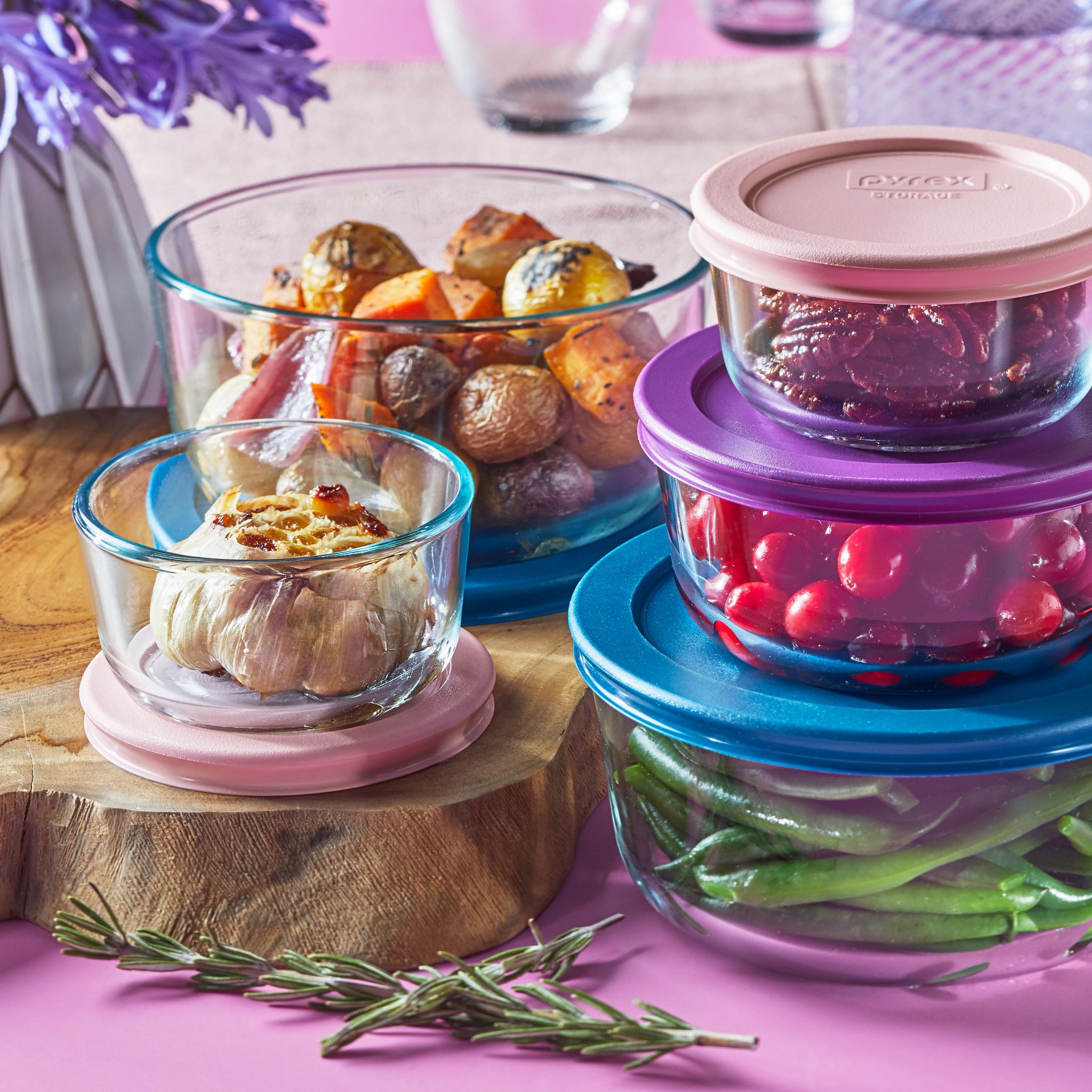 Pyrex Simply Storage Glass Containers with Lids Set, 10 pc - Kroger