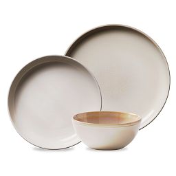 Oatmeal Stoneware 3-pc Dinnerware Set, Service for 1