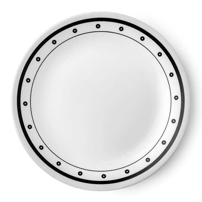 Livingware Beads 8.5" Plate, Black & White