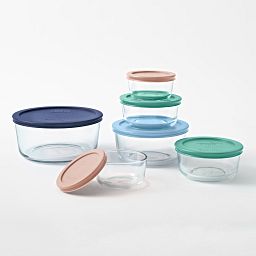 12-piece Glass Storage Set with Assorted Color Lids 