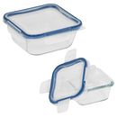 4-piece Square Food Storage Container Set made with Pyrex Glass