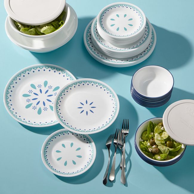 Santorini Sky 78-piece Dinnerware Set, Service for 12