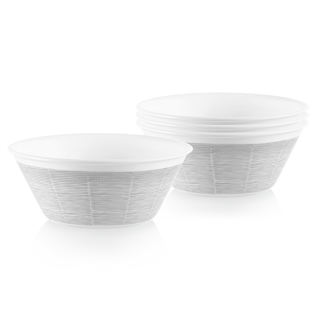 Woven Lines 21.5-ounce Medium Soup Bowls, 4-pack