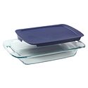 Pyrex Easy Grab 3-Quart Oblong Baking Dish with Blue Lid