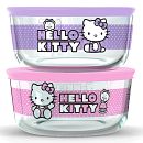 4-cup Round Glass Storage: Hello Kitty®, 2-pack