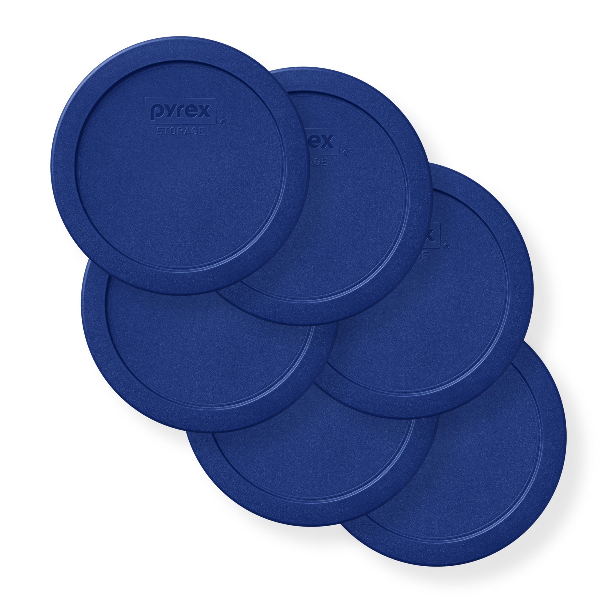 6-Pack Pyrex Blue 4 Cup Round Plastic Cover