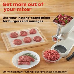Instant Meat Grinder Accessory Set for Stand Mixer Pro with text get more out of your mixer
