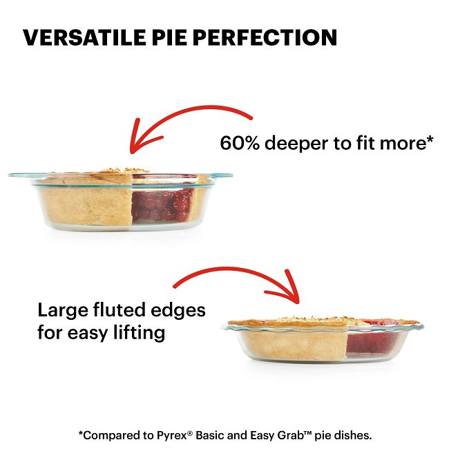 Pyrex Easy Grab 9.5 Glass Pie Pan