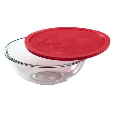 Anchor Hocking Glass Food Prep Mixing Bowl with Cherry Lid, 4
