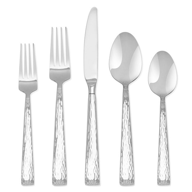 Brocade Hammered 20-piece Flatware Set, Service for 4