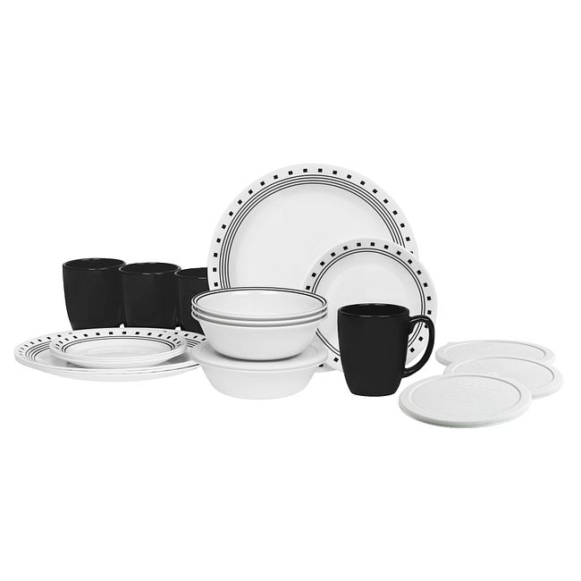 City Block 20-pc Dinnerware Set with Lids, Service for 5
