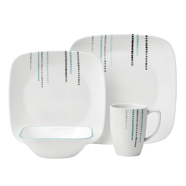 Square Rain Drops 16-pc Dinnerware Set