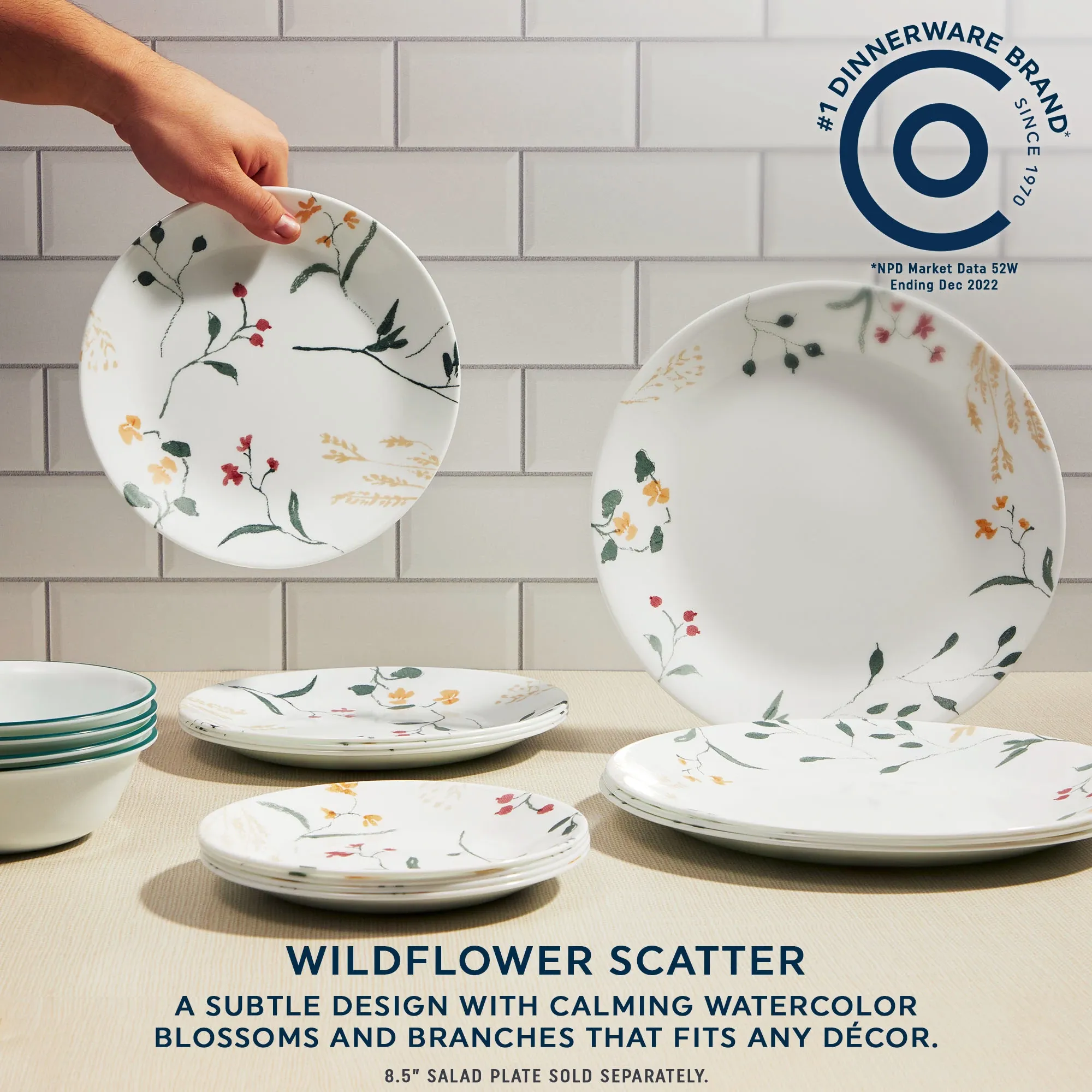 Corelle watercolors dinnerware sales set