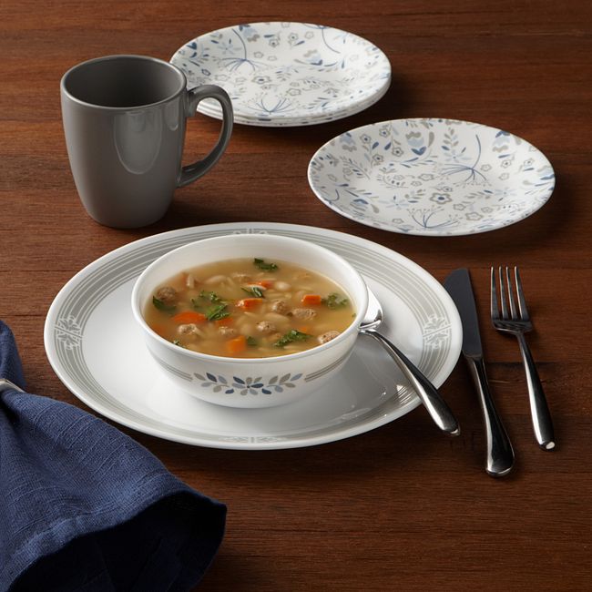 Prairie Garden Gray 16-piece Dinnerware Set, Service for 4