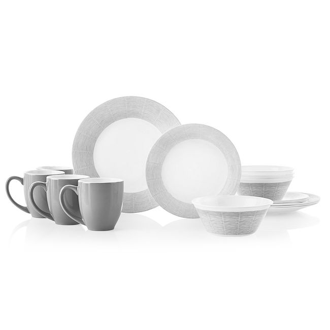 Woven Lines 16-piece Dinnerware Set, Service for 4