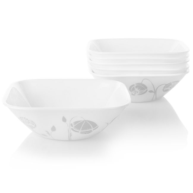 Night Blooms Gray 22-ounce Cereal Bowls, 6-pack