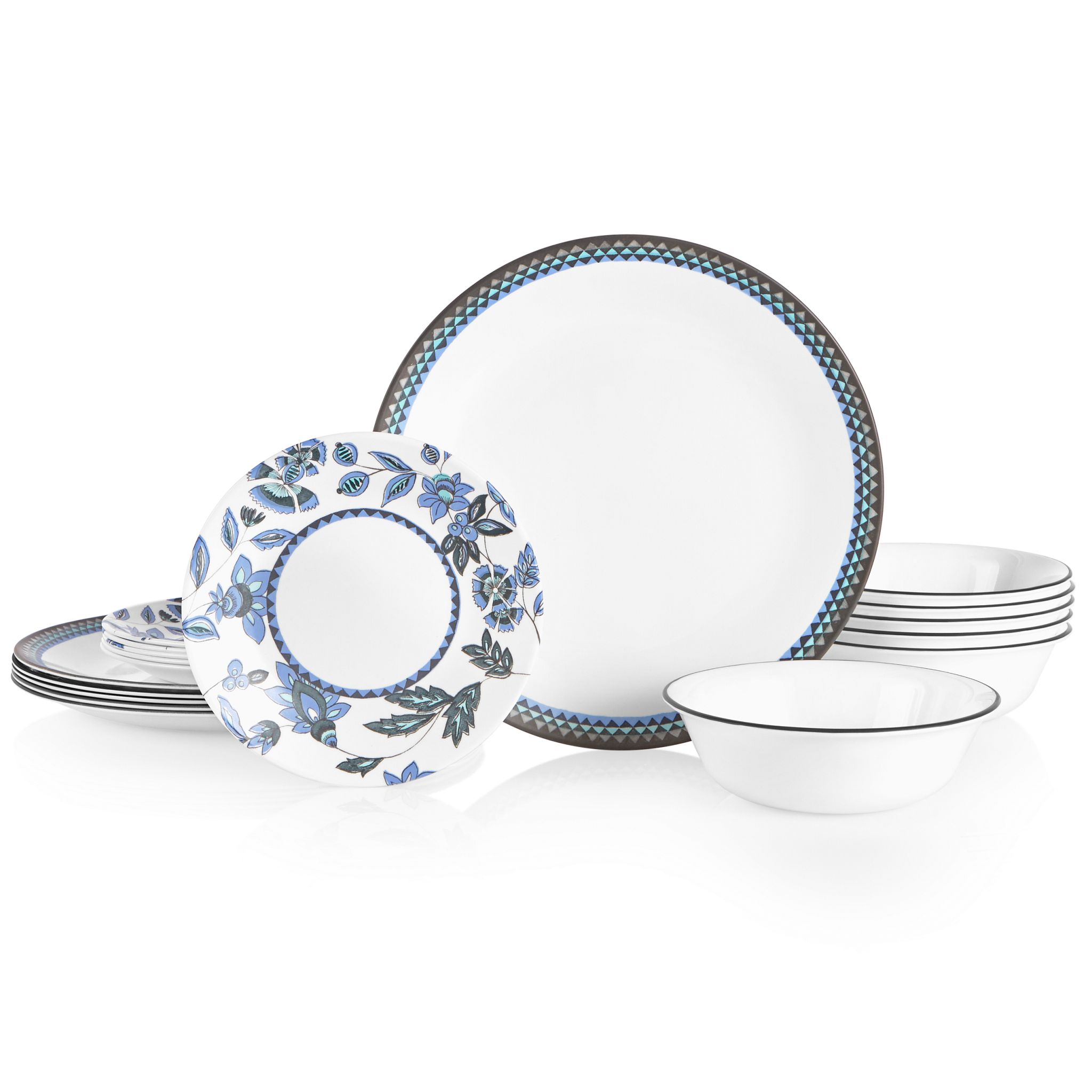 Corelle Livingware Winter Frost 18 Piece Dinnerware Set, White