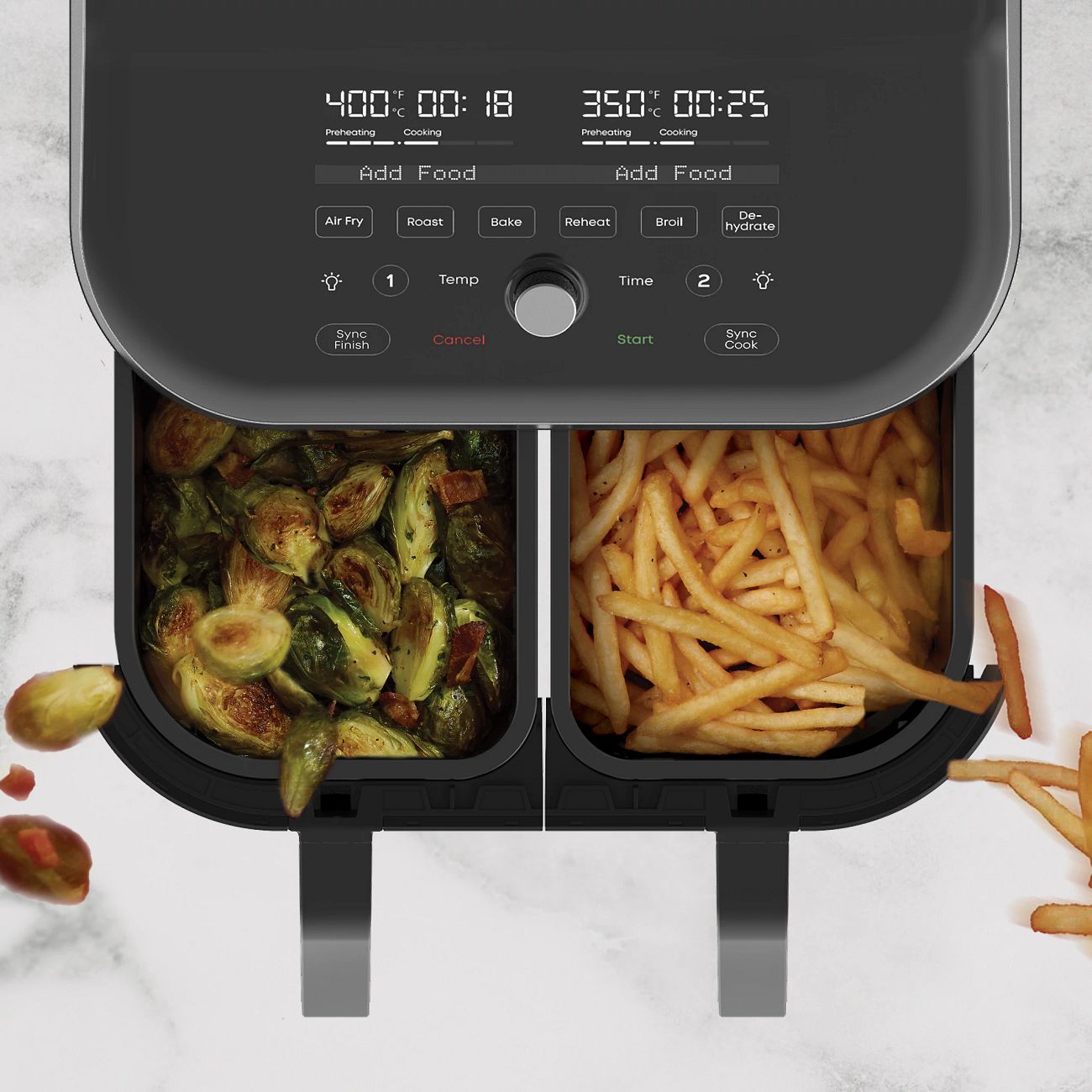 Instant Vortex Plus Dual Black Quart Air Fryer With Clearcook