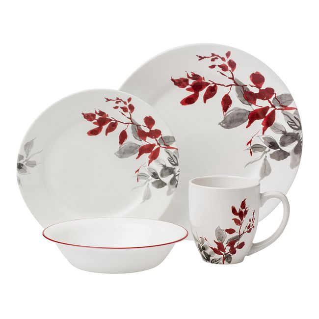 Kyoto Leaves 16-piece Dinnerware Set, Service for 4