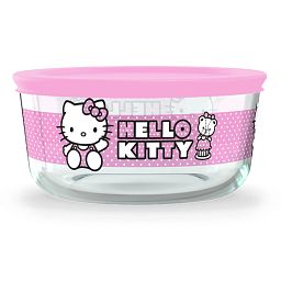 4-cup Round Glass Storage: Hello Kitty®, Pink 