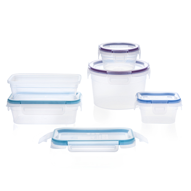 Total Solution 10-Pc Plastic Food Storage Container Set with Lids