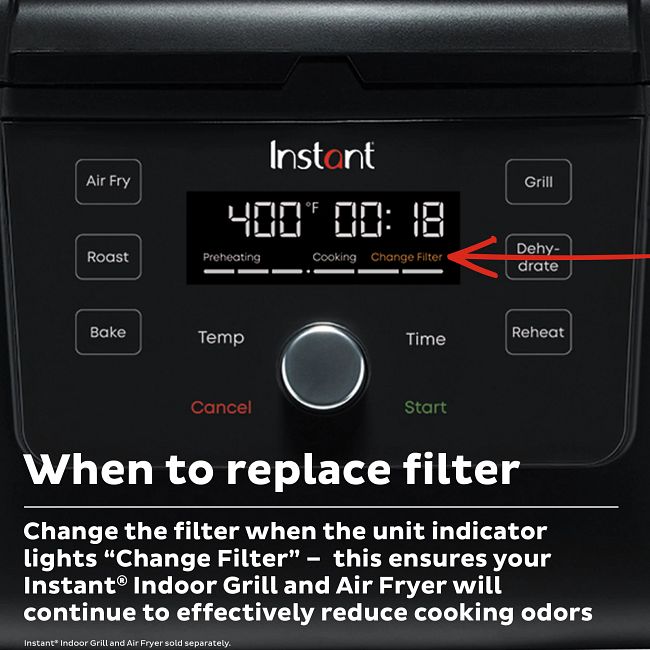 OdorErase™ Carbon Fiber Filter for Instant® Air Fryer Grill, 4