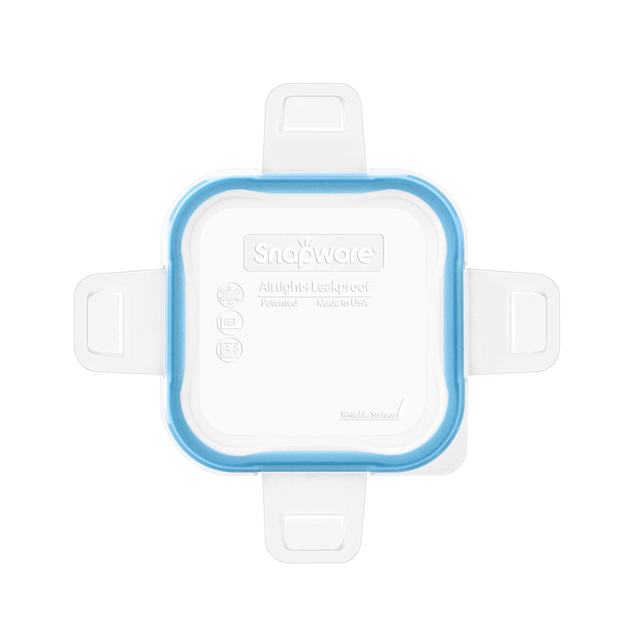 Total Solution® Small Square Plastic Lid with Light Blue Seal