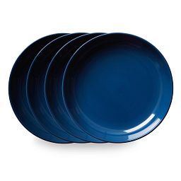 Stoneware 8.45" Meal Bowls, Navy, 4-pack