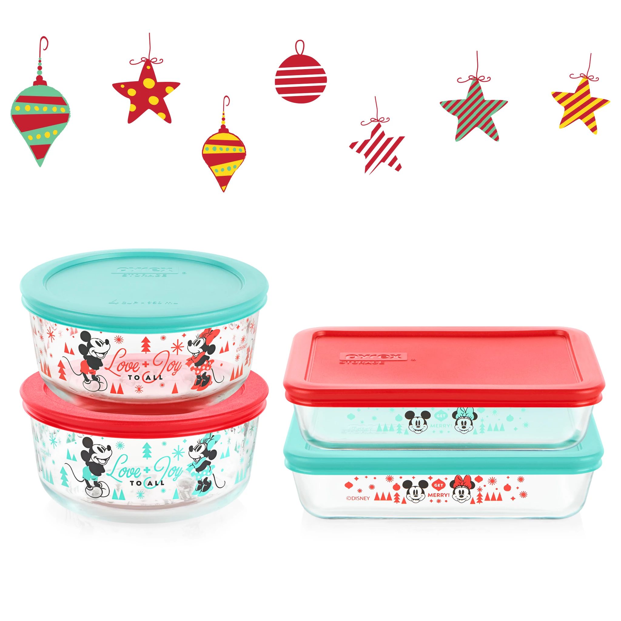 Disney Mickey Minnie Mouse Christmas Holiday Canister Cookie Jar Set