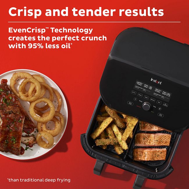  Instant Vortex Plus XL 8-quart Dual Basket Air Fryer Oven, From  the Makers of Instant Pot, 2 Independent Frying Baskets, ClearCook Windows,  Dishwasher-Safe Baskets, App with over 100 Recipes,Black : Home