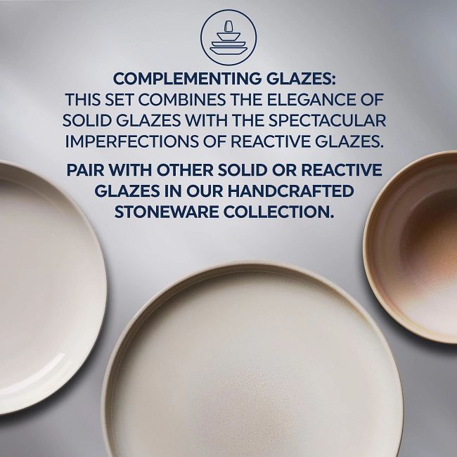 Stoneware 12-piece Dinnerware Set, Service for 4, Oatmeal