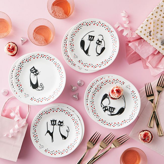 Loving Cats 6.75" Appetizer Plates, 8-pack