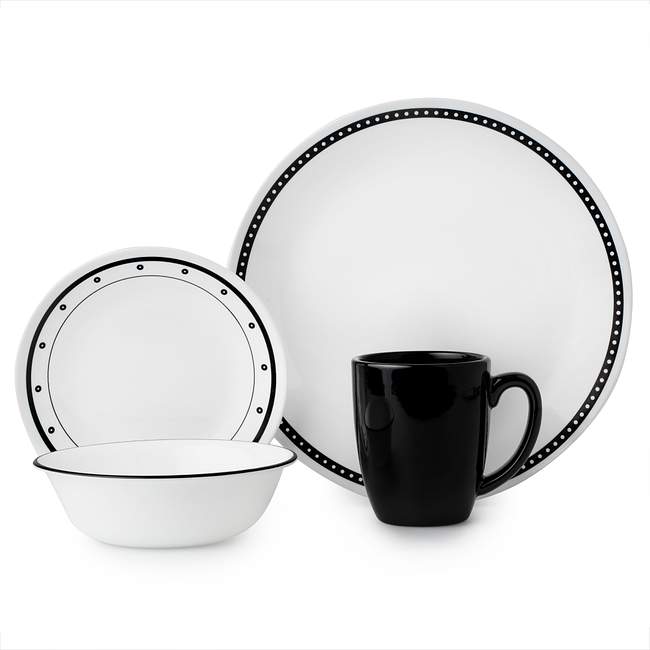 Livingware™ Black & White Mix and Match Set 16-pc Dinnerware Set