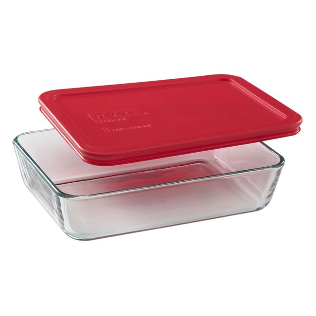 6-Pack Pyrex 7210-PC 3 Cup Charcoal Grey Rectangular Storage Replacement Lid 
