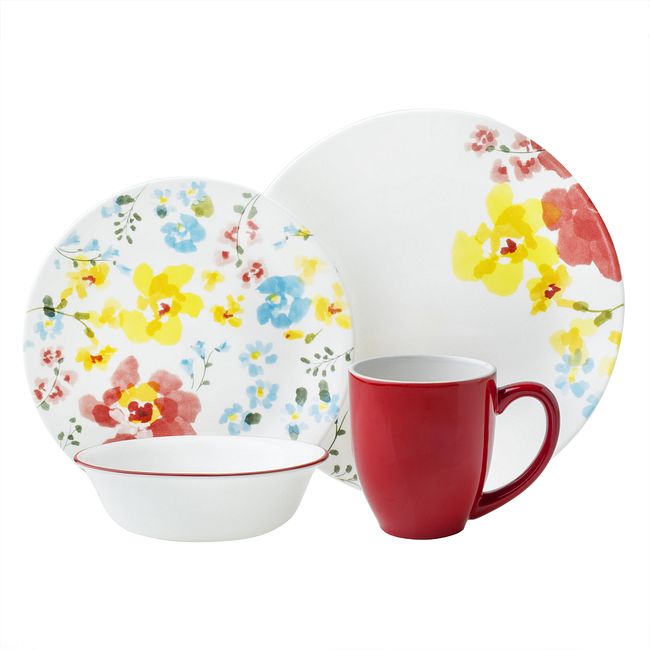 Cheerful Garden Dinnerware Set, Service for 4