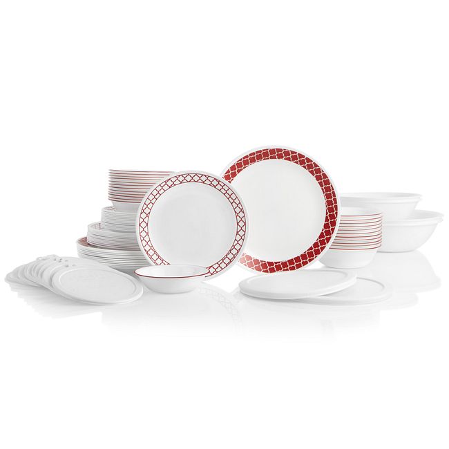 Livingware Crimson Trellis 78-pc Dinnerware Set