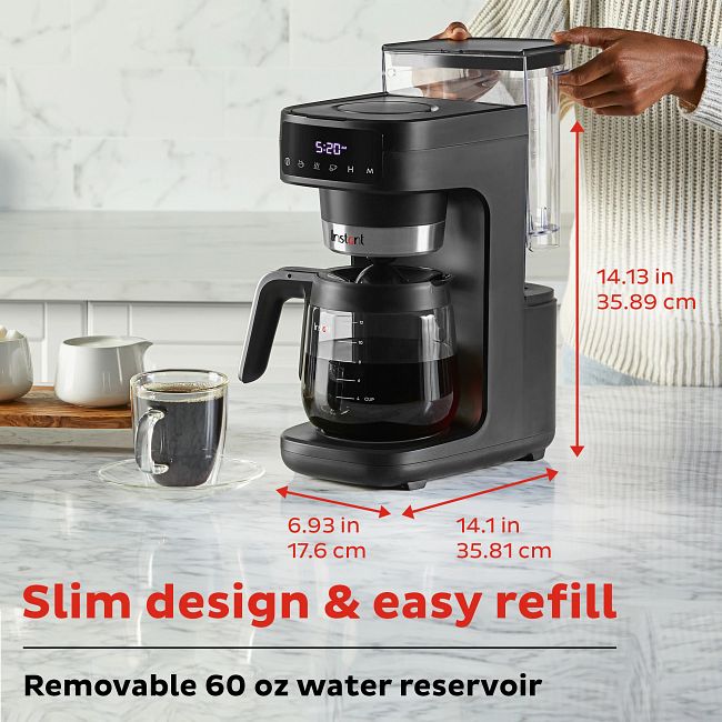 Mr. Coffee 12 Cup Coffee Maker with Easy On/Off LED Switch, White