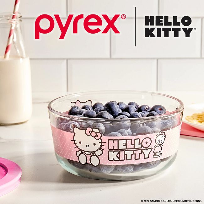 4-cup Round Glass Storage: Hello Kitty®, Pink