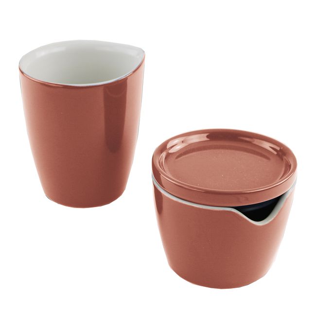 Red Clay Cream and Sugar Set