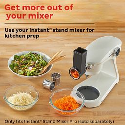 Instant® Slicer/Shredder Accessory Set for Stand Mixer Pro with text get more out of your mixer