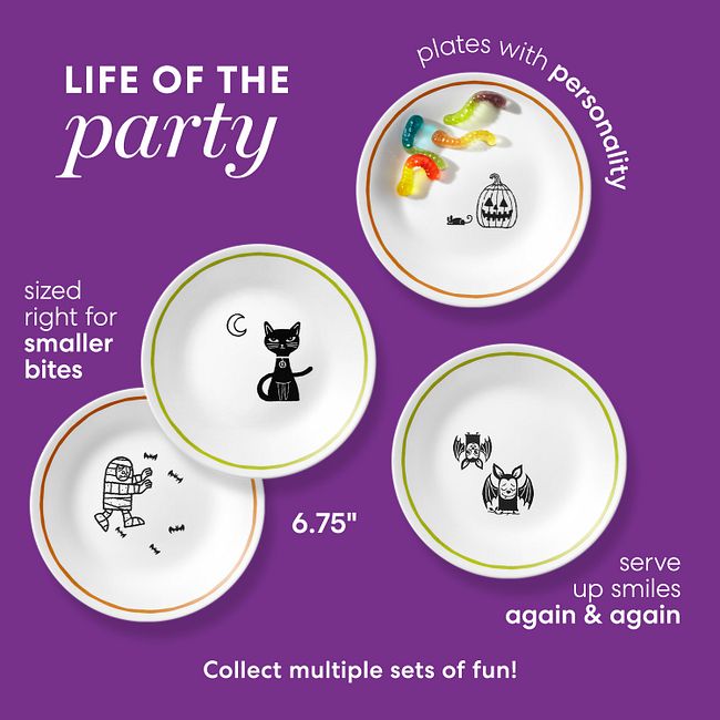 Party Ghouls 6.75" Appetizer Plate Set, 8-pk