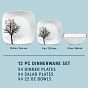 Timber Shadows Square 12-piece Dinnerware Set, Service for 4 | Corelle