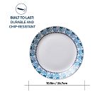 Everyday Expressions Glass Azure Medallion 10.5" Dinner Plates, 4-pack
