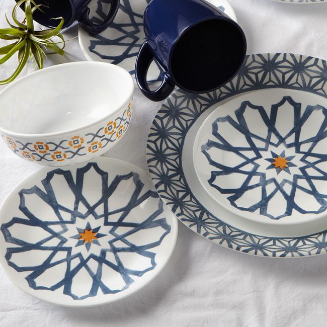 Amalfi Azul 16-piece Dinnerware Set, Service for 4